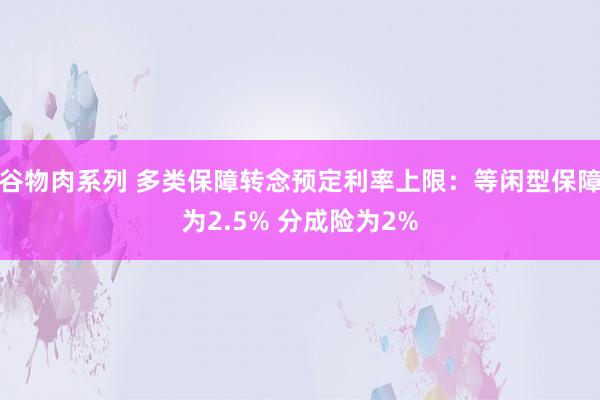 谷物肉系列 多类保障转念预定利率上限：等闲型保障为2.5% 分成险为2%