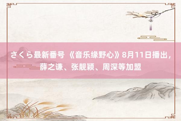 さくら最新番号 《音乐缘野心》8月11日播出，薛之谦、张靓颖、周深等加盟