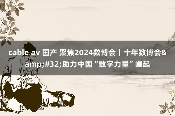 cable av 国产 聚焦2024数博会｜十年数博会&#32;助力中国“数字力量”崛起