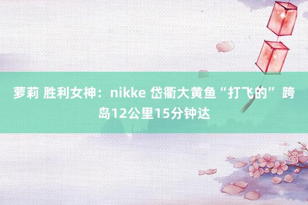 萝莉 胜利女神：nikke 岱衢大黄鱼“打飞的” 跨岛12公里15分钟达