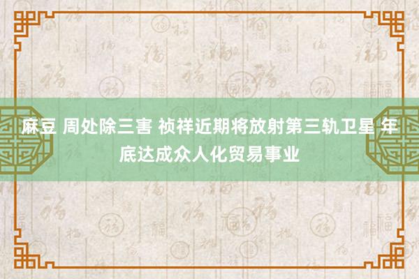 麻豆 周处除三害 祯祥近期将放射第三轨卫星 年底达成众人化贸易事业