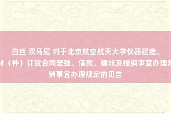 白丝 双马尾 对于北京航空航天大学仪器建造、产物、器材（件）订货合同坚强、借款、建帐及报销事宜办理规定的见告