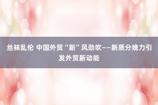 丝袜乱伦 中国外贸“新”风劲吹——新质分娩力引发外贸新动能