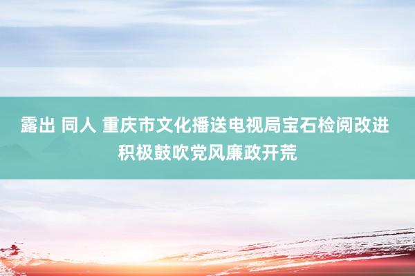 露出 同人 重庆市文化播送电视局宝石检阅改进 积极鼓吹党风廉政开荒