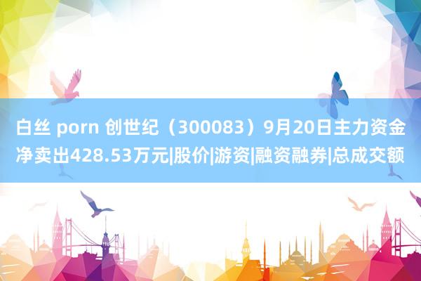 白丝 porn 创世纪（300083）9月20日主力资金净卖出428.53万元|股价|游资|融资融券|总成交额