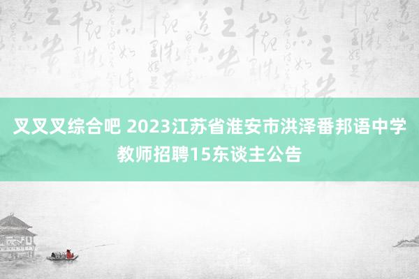 叉叉叉综合吧 2023江苏省淮安市洪泽番邦语中学教师招聘15东谈主公告